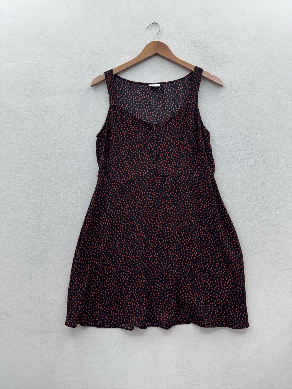 Abound Women’s Large Black Polka Dot Sleeveless Mini Dress